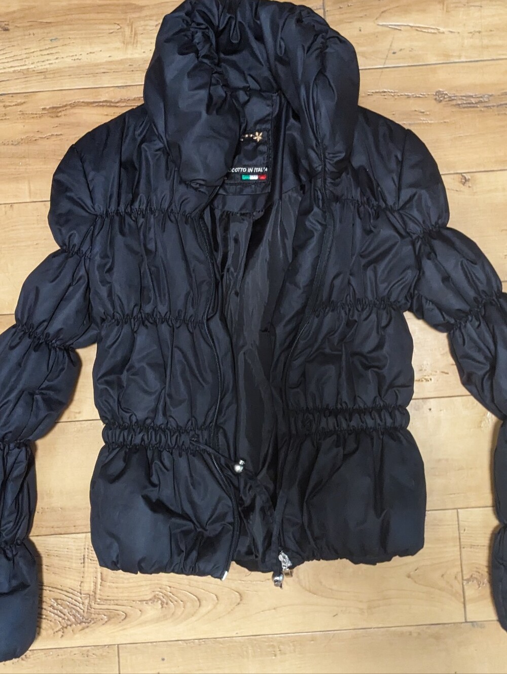 Black Puffer Jacket with High Collar - Women C'esttoi Made In Italy Xs/S